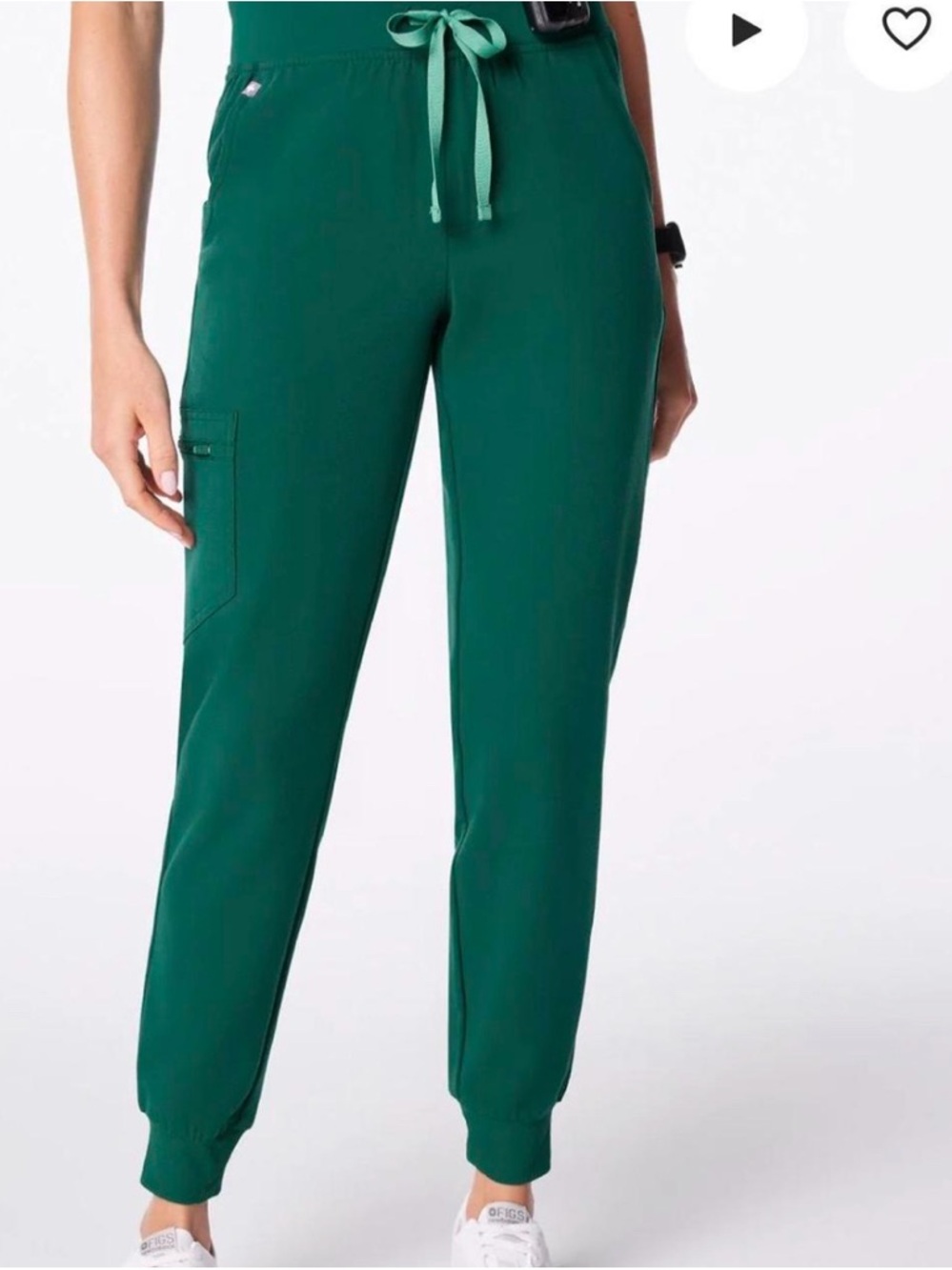 Figs Zamora Jogger Scrub Trouser in Hunter Green Sz S
